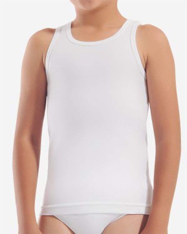 Picture of 3001A SLEEVELESS VEST IN COTTON  0/1 YEARS UP TO 11/12 YEARS